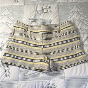 LOFT Yellow, Gray, Black & White Striped Women Shorts-Size 2